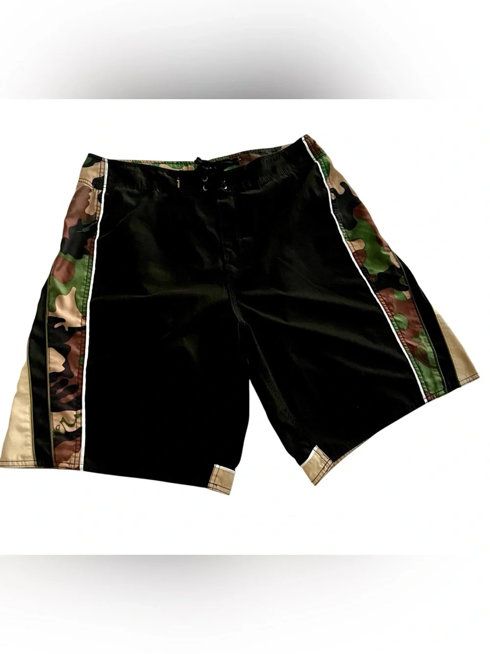 Quiksilver Black Board Shorts with Camo Side Panels